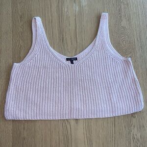 INTERMIX Light Blush Pink Chic Knit Cotton Linen Blend Crop Tank Top Size M